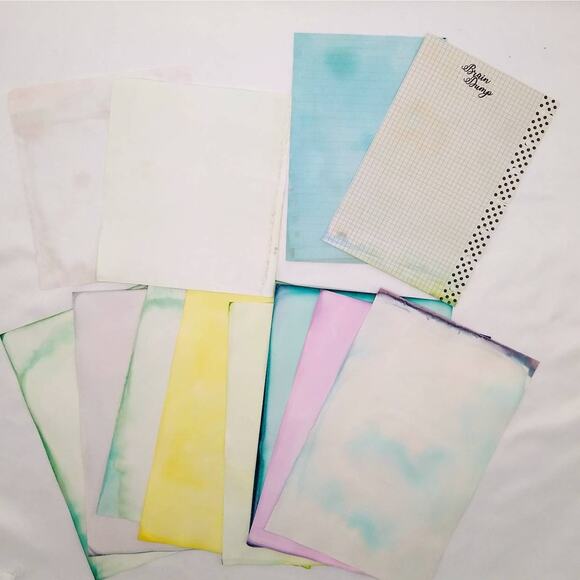 Dyed Paper Variety Pack, Pastel Dyed Paper, Hand Dyed Paper, Junk Journal Supply - Picture 7 of 10